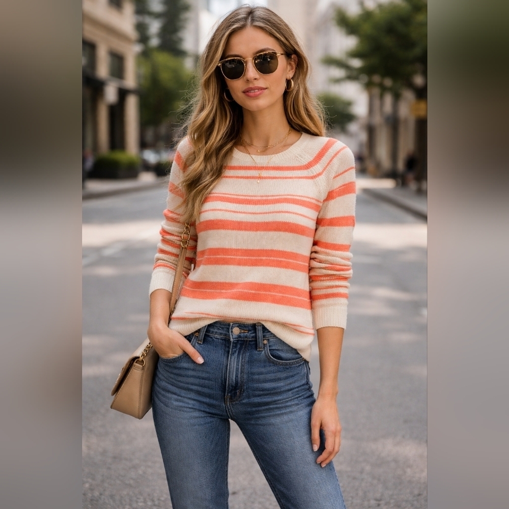 Sanctuary Orange Striped Sweater